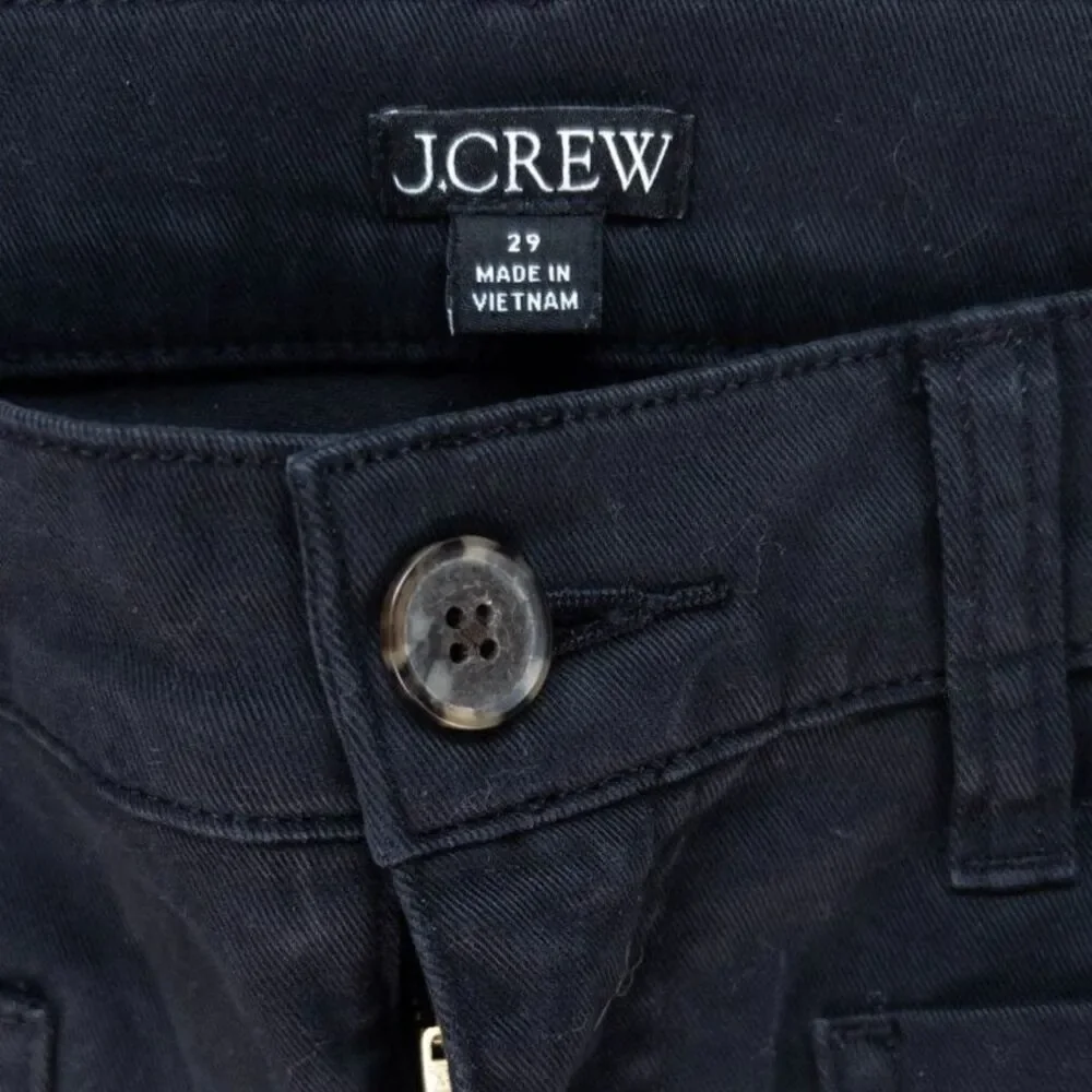 J.Crew Sailor Slim Wide Leg Chino Pants Womens 29 Black Cropped Patch Pockets